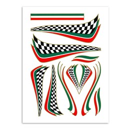 980747 MERKLOOS Aufkleber-Set Italienische Zielflagge 200 x 340 mm